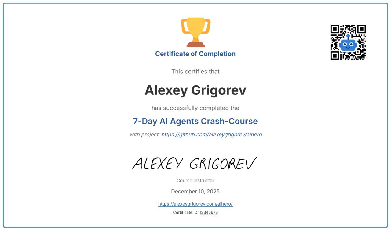 Cohort Certificate Example