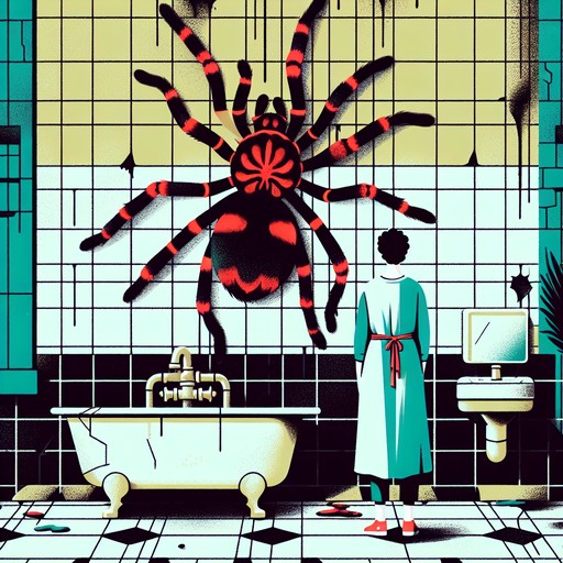 Паук на кафеле